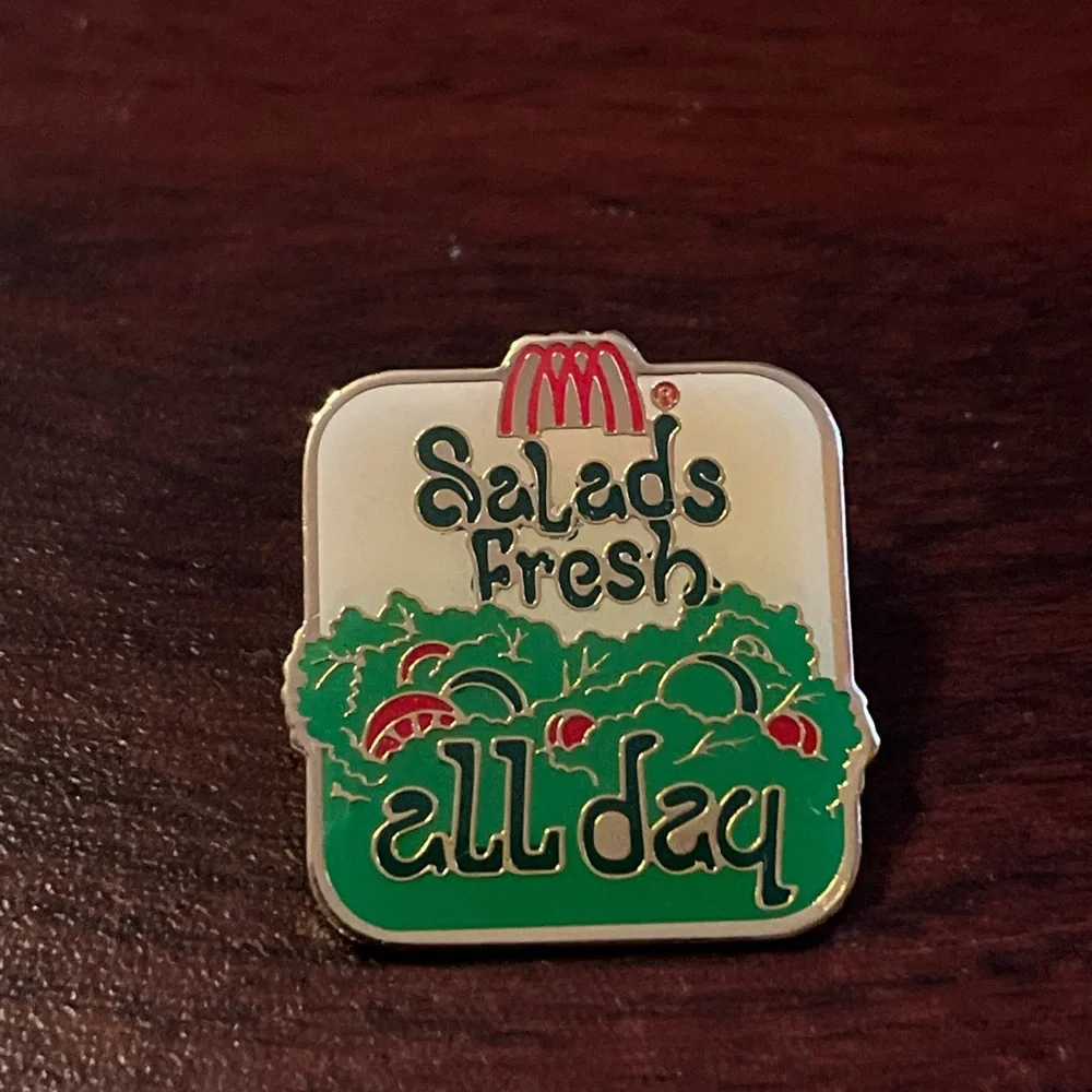 Vintage McDonald's Salads‎ Fresh All Day Employee Lapel Hat Pin